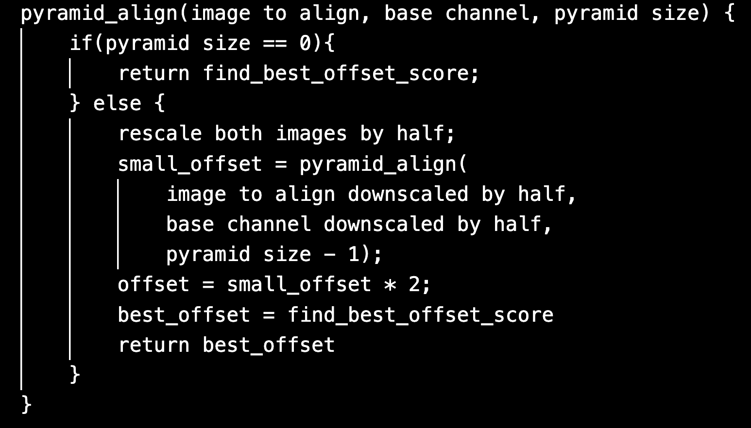 Pyramid Align Code